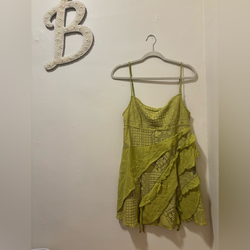 Free People Lime Green Layered Dress